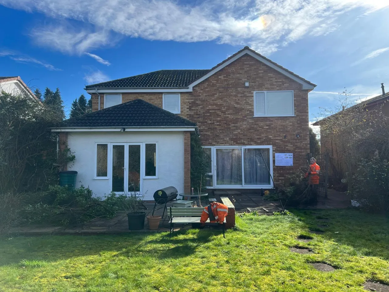 Rear of a house before a two-storey extension