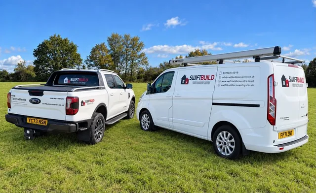 Swift Build van and pickup ready for work