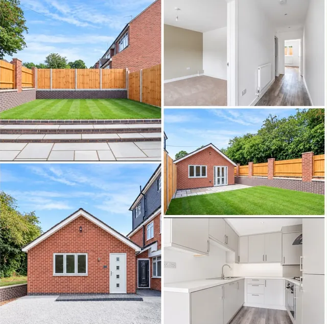Completed new-build brick bungalow with garden
